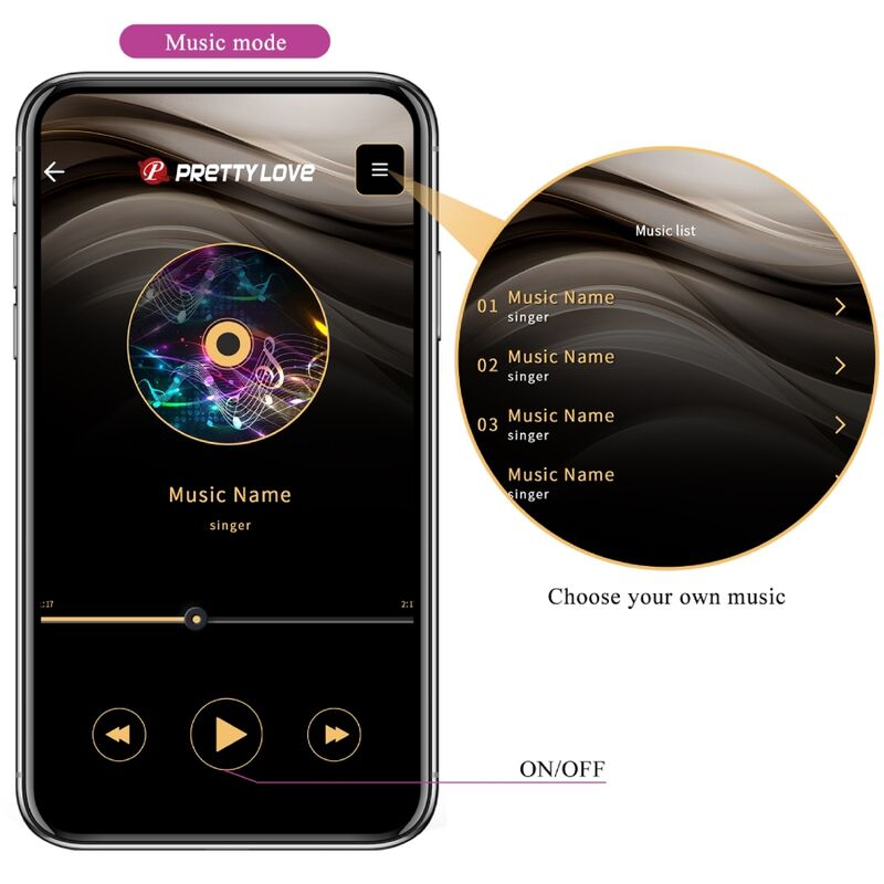 PRETTY LOVE - Billy Vibrationsfernbedienung Lila - Kostenlose App