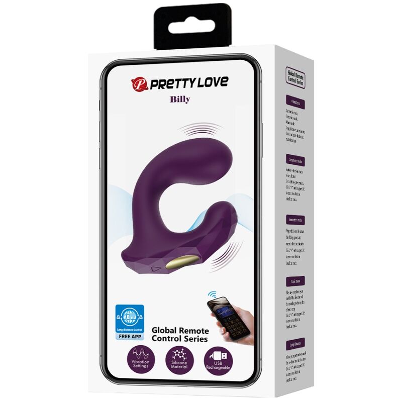 PRETTY LOVE - Billy Vibrationsfernbedienung Lila - Kostenlose App