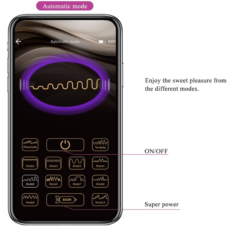 PRETTY LOVE - Billy Vibrationsfernbedienung Lila - Kostenlose App