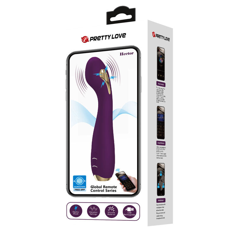 PRETTY LOVE - Hector Electroshock Vibrator per App-Steuerung Lila