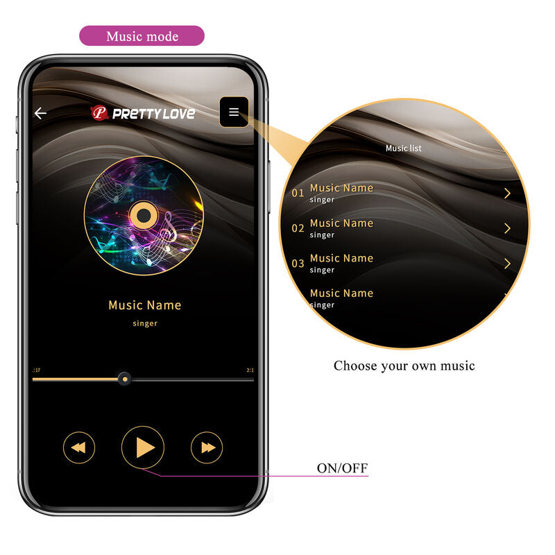 PRETTY LOVE - Hector Electroshock Vibrator per App-Steuerung Lila