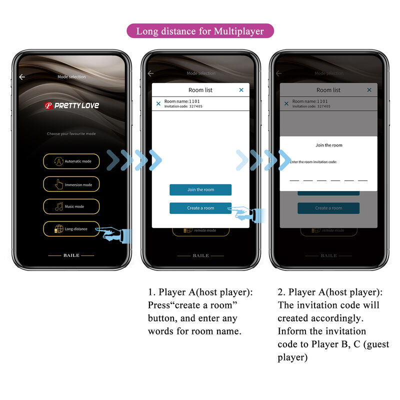 PRETTY LOVE - Hector Electroshock Vibrator per App-Steuerung Lila