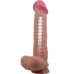 PRETTY LOVE - SLIDING SKIN SERIES REALISTISCHER DILDO MIT SLIDING SKIN SAUGNAPF BRAUN 26 CM