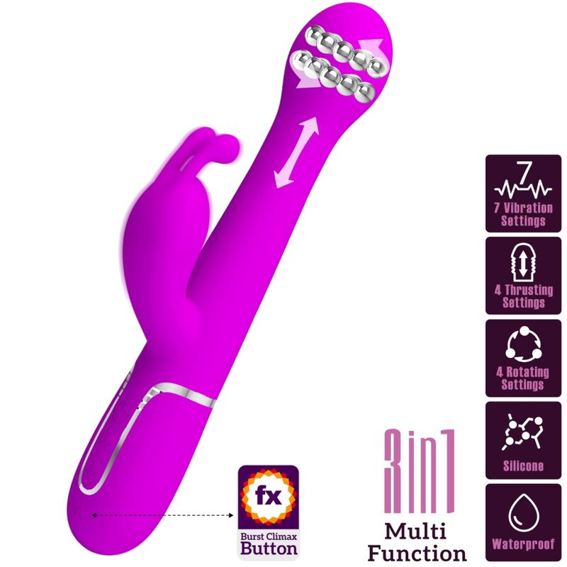 PRETTY LOVE - Dejon 3-in-1 Rabbit-Vibrator, Violett