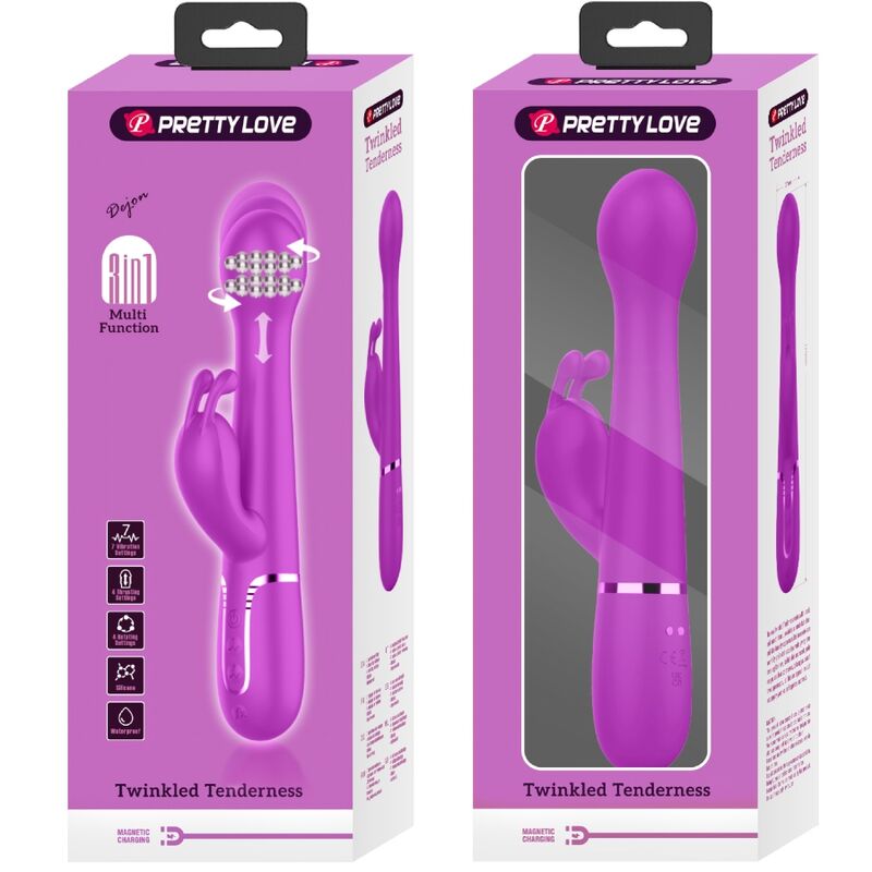 PRETTY LOVE - Dejon 3-in-1 Rabbit-Vibrator, Violett
