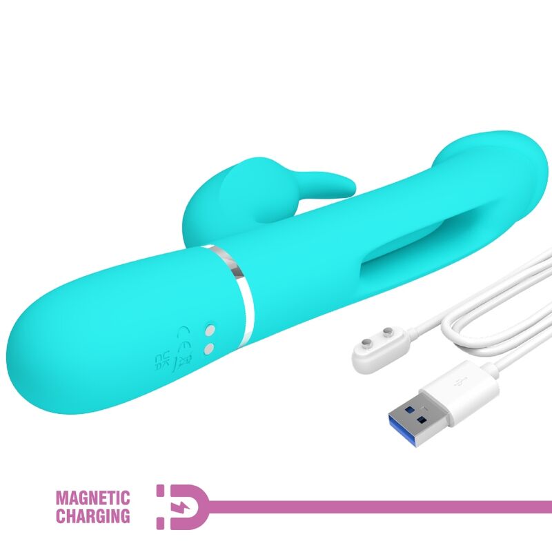 PRETTY LOVE - Dejon 3-in-1 Rabbit-Vibrator, Aquagrün