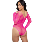 LEG AVENUE – Langärmeliger Bodysuit mit Kristallmuster