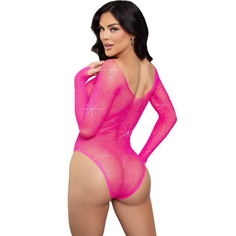 LEG AVENUE – Langärmeliger Bodysuit mit Kristallmuster