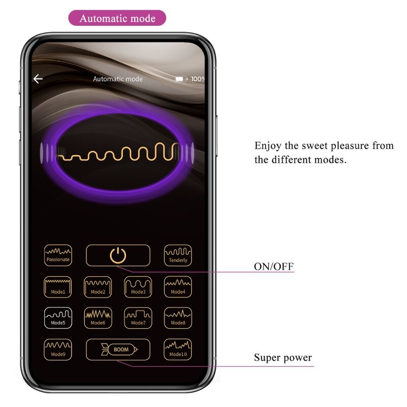 PRETTY LOVE - Baird G-Spot, 12 Vibrationen, wiederaufladbar, Lila, App