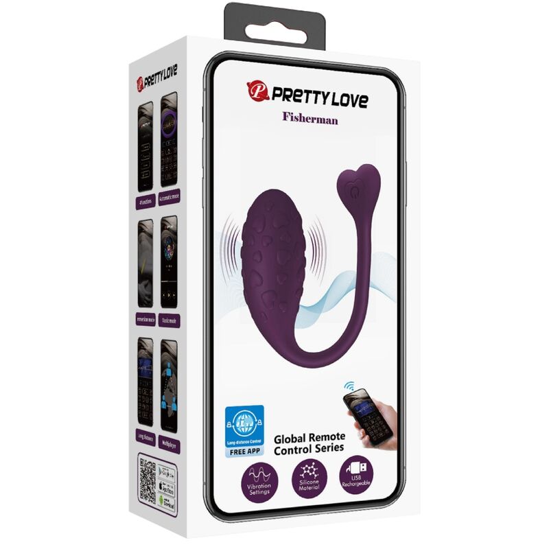 PRETTY LOVE - Fisherman App-gesteuertes vibrierendes Ei Lila