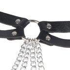 SUBBLIME Lederring Kettengürtel Schwarz One Size
