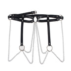 SUBBLIME Lederring Kettengürtel Schwarz One Size