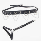 SUBBLIME Gürtel & Strumpfband mit Ringen & Kettendetail One Size