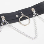 SUBBLIME Gürtel & Strumpfband mit Ringen & Kettendetail One Size