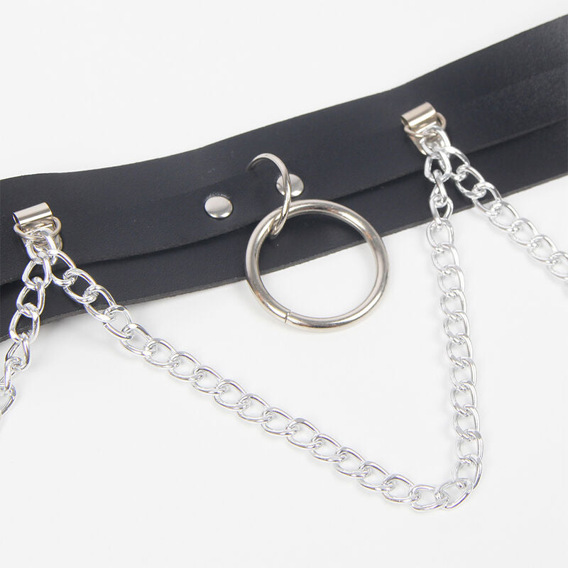 SUBBLIME Gürtel & Strumpfband mit Ringen & Kettendetail One Size