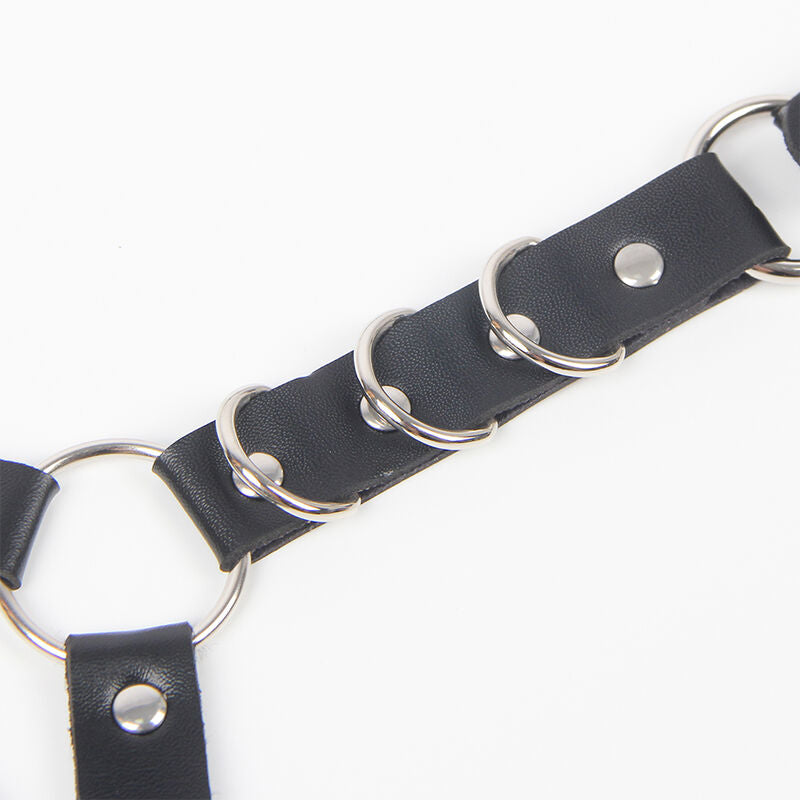 SUBBLIME Gürtel & Strumpfband mit Ringen & Kettendetail One Size