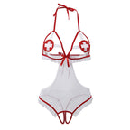 SUBBLIME - SEXY KRANKENSCHWESTERKOSTÜM MIT SCHRITTFREIEM AUSSCHNITT S/M