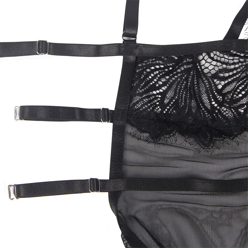 SUBBLIME – Babydoll mit verstellbaren Spitzenträgern Schwarz