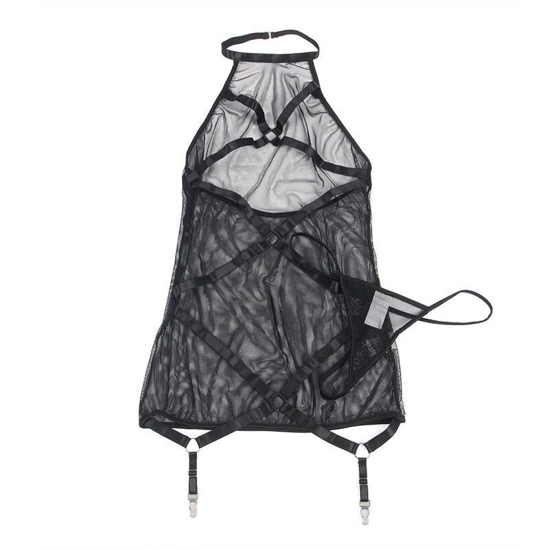 SUBBLIME – Transparentes Neckholder-Kleid Schwarz
