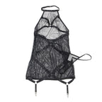 SUBBLIME – Transparentes Neckholder-Kleid Schwarz
