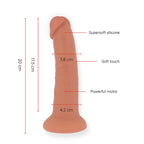 ONINDER - Mittlerer Vibratordildo mit 9 Geschwindigkeiten, natürlich, 20 cm Ø 4,2 cm - Kostenlose App