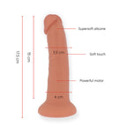 ONINDER - Kleiner Vibratordildo, 9 Geschwindigkeiten, natürlich, 17,5 cm Ø 4 cm - Kostenlose App