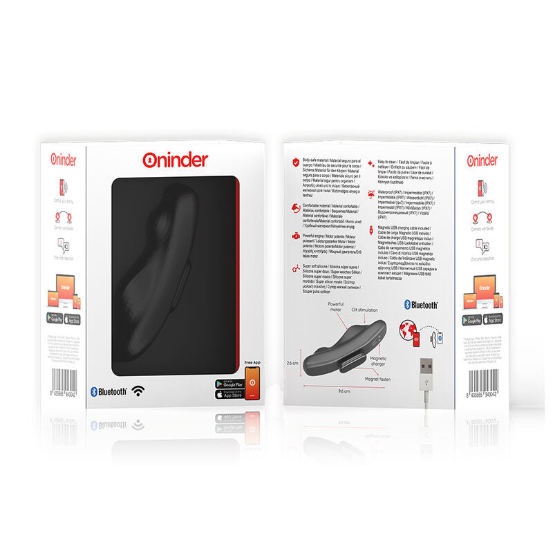 ONINDER – Manila Panty wiederaufladbarer Vibrator mit 9 Geschwindigkeiten und App-Steuerung, 9,6 × 2,6 cm