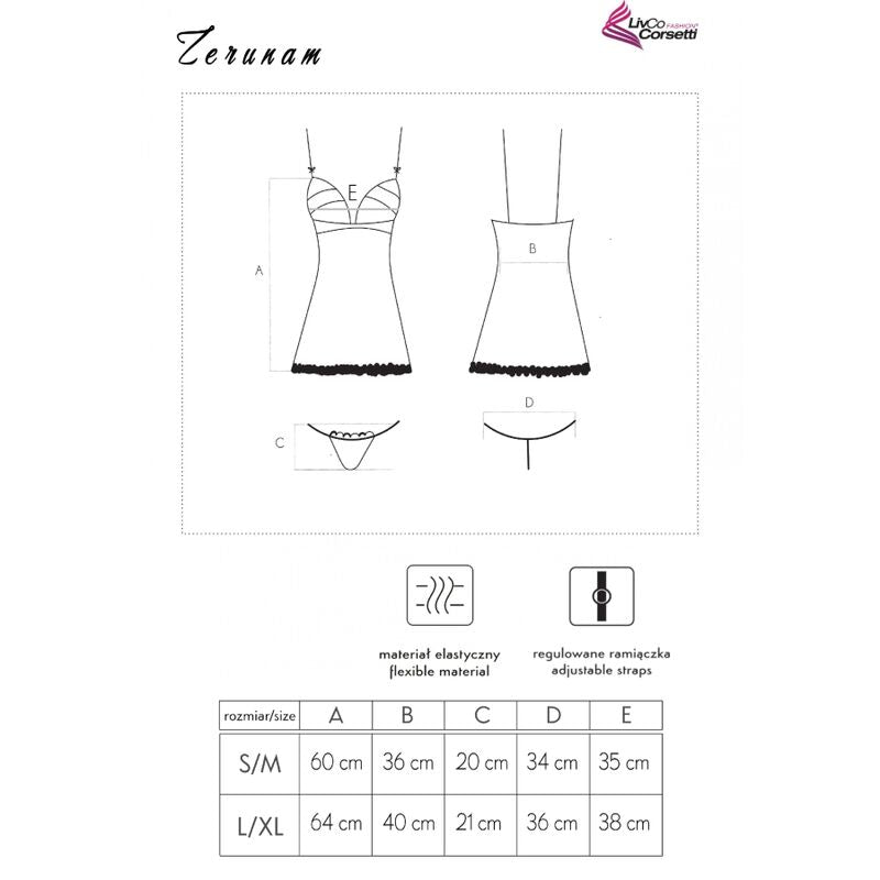 LIVCO CORSETTI FASHION – Zerunam Set Babydoll + Schwarzer Tanga