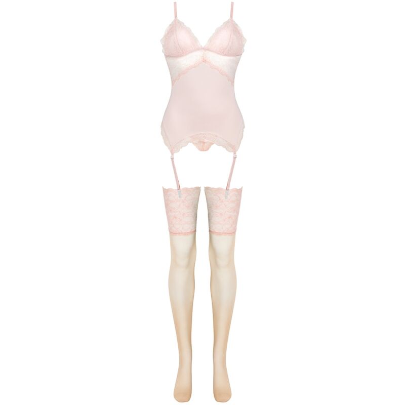 LIVCO CORSETTI FASHION – Persinne Peach Set Korsett + Höschen + Strümpfe