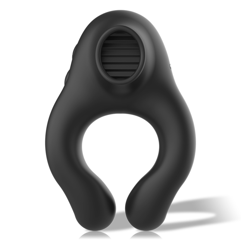 ARMONY – Wiederaufladbarer Silikon-Vibratorring mit 3 Motoren, Schwarz/Gold