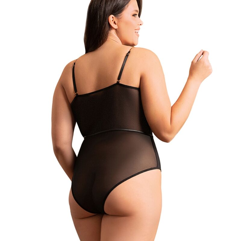 SUBBLIME – Schwarzer Body mit Ketten-Hosenträgern