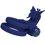 PRETTY LOVE - JAMELE DOPPELRING MIT VIBRATION & SCHMETTERLINGSTIMULATOR BLAU