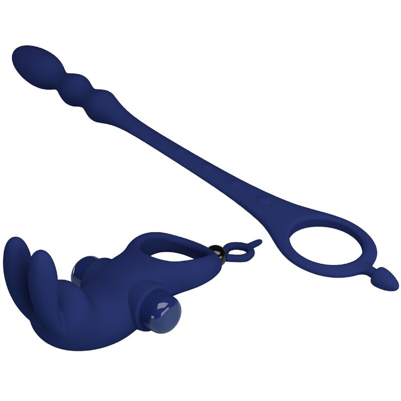 PRETTY LOVE – Ayad Rabbit-Vibrationsring mit Plug, Blau