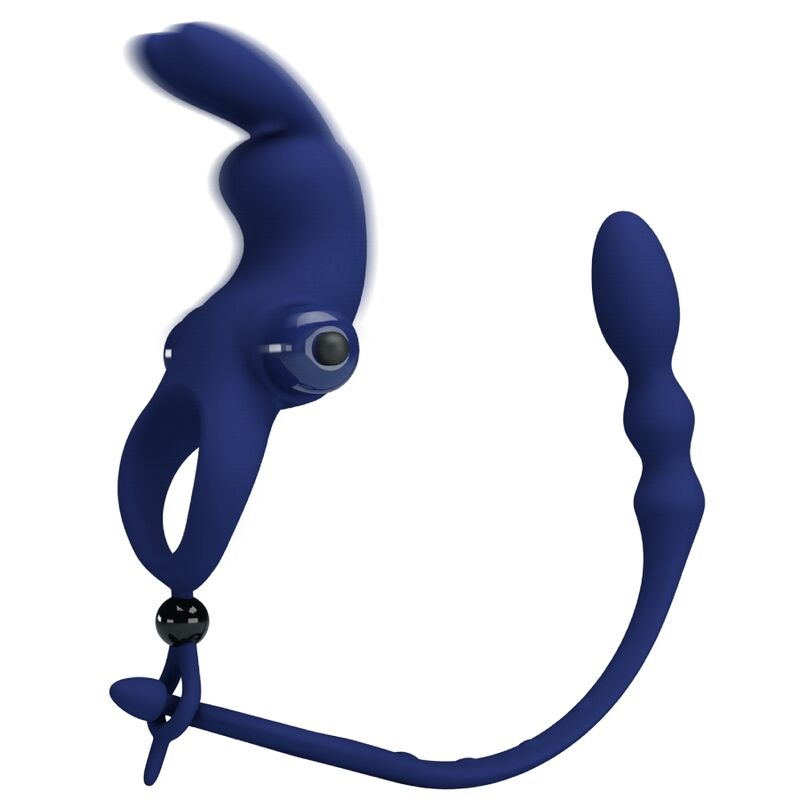 PRETTY LOVE – Ayad Rabbit-Vibrationsring mit Plug, Blau