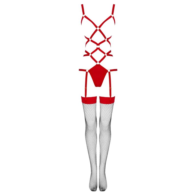 LIVCO CORSETTI FASHION – Thiara LC 20213 Set Body + Strümpfe Rot