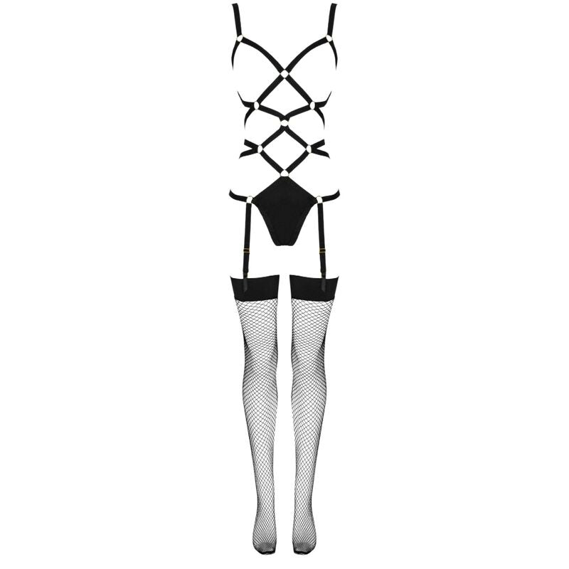 LIVCO CORSETTI FASHION – Thiara LC 20213 Set Body + Strümpfe Schwarz