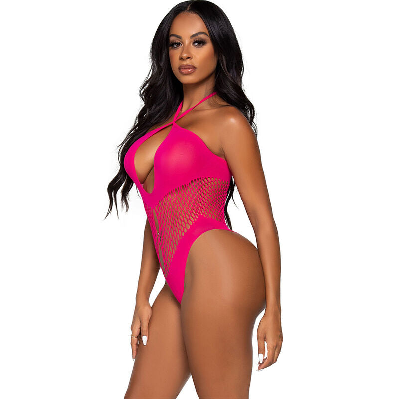 LEG AVENUE – Bodysuit mit offenem und gekreuztem Ausschnitt