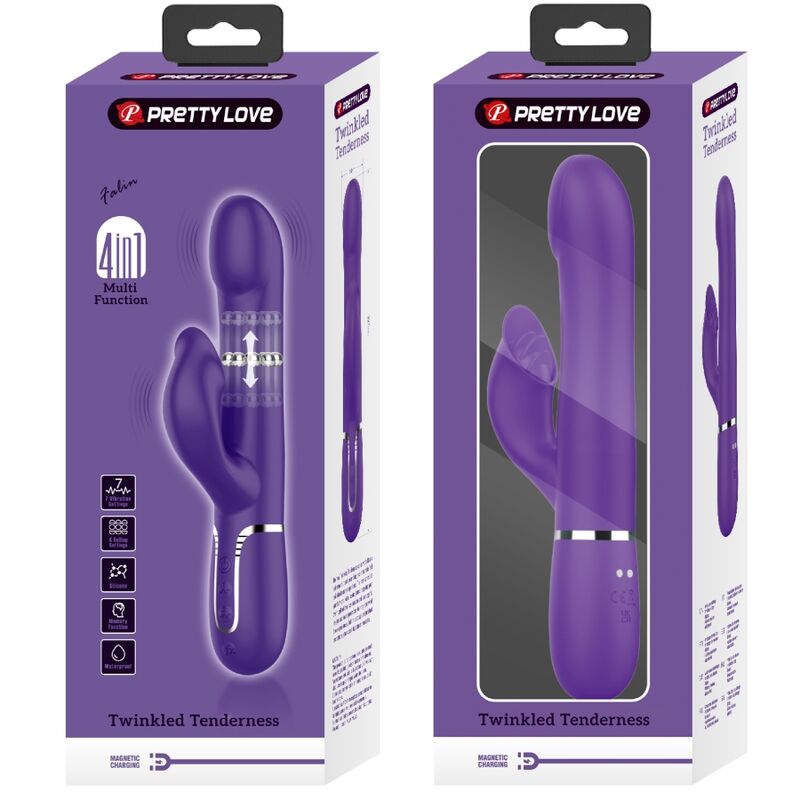 PRETTY LOVE – Zalin 4-in-1 Rabbit-Vibrator mit Perlen, Lila