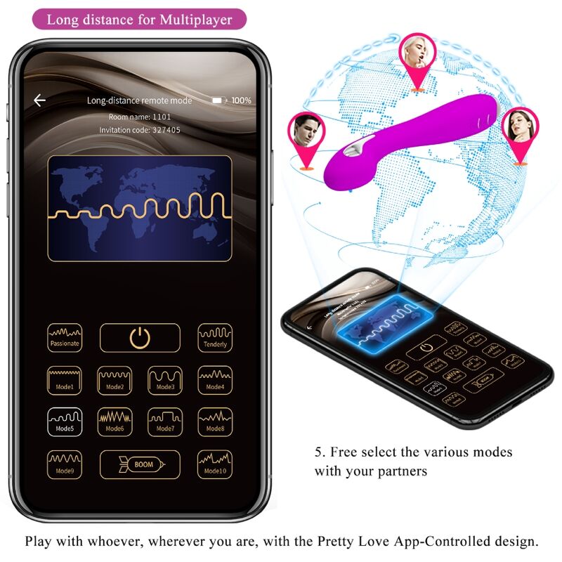 PRETTY LOVE - Hector Elektroschock-Vibrator - Kostenlose App Violett