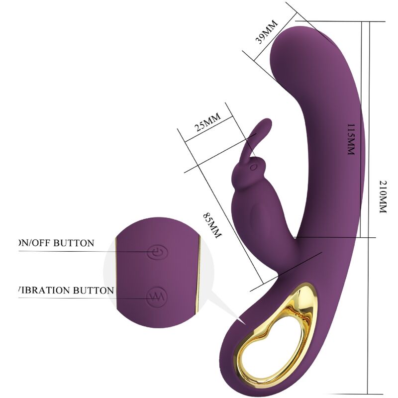 PRETTY LOVE – Liam Rabbit-Vibrator mit G-Punkt-Stimulator, Lila