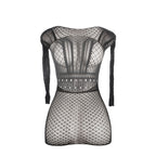 SUBBLIME - 951931 KURZES NETZKLEID MIT NACKTEM RÜCKEN EINE GRÖSSE