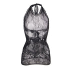SUBBLIME – 952075 Netz-Kleid Schwarz kurz mit Rückenausschnitt & Herzdetail One Size (Einheitsgröße)
