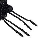 SUBBLIME – Netz-Bodystocking mit Handschuhen und Strass Schwarz One Size