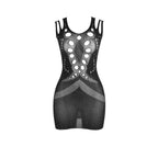 SUBBLIME – 952198 Netz-Kleid mit Strass Schwarz One Size (Einheitsgröße)