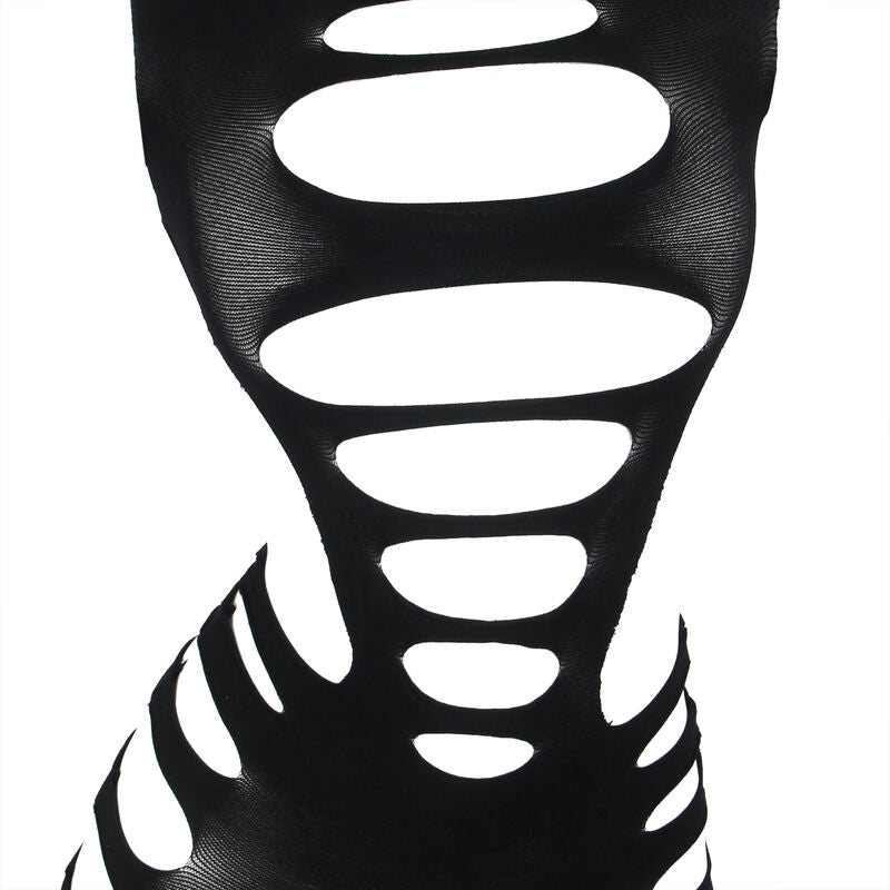 SUBBLIME – 952266 Netz-Kleid Schwarz langärmlig elastisch One Size (Einheitsgröße)