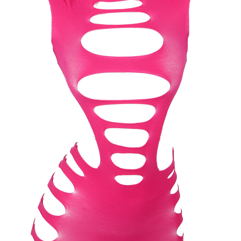SUBBLIME – 952273 Netz-Kleid Rosa langärmlig elastisch One Size (Einheitsgröße)