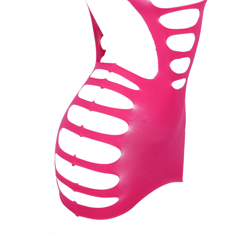 SUBBLIME – 952273 Netz-Kleid Rosa langärmlig elastisch One Size (Einheitsgröße)