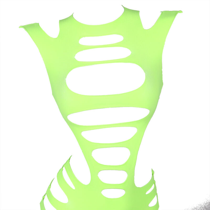 SUBBLIME – 952280 Netz-Kleid Grün langärmlig elastisch One Size (Einheitsgröße)