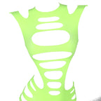 SUBBLIME – 952280 Netz-Kleid Grün langärmlig elastisch One Size (Einheitsgröße)