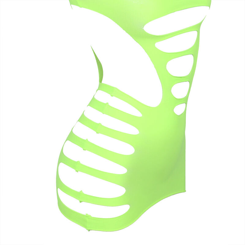 SUBBLIME – 952280 Netz-Kleid Grün langärmlig elastisch One Size (Einheitsgröße)